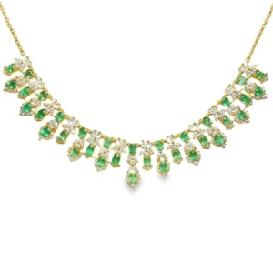 Emerald Luxury Cluster Necklace