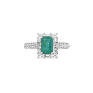 Emerald Princess Halo Ring