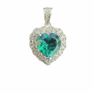 T122 Paraiba Blue Topaz Heart Pendant