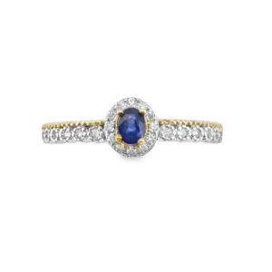 Elegant Blue Sapphire Halo Ring – Timeless Luxury Fine Jewelry