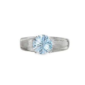 Men’s Sky Blue Topaz Ring | Elegant Silver Blue Statement Ring