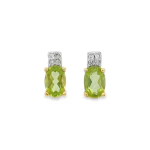 T372 Peridot Stud Earrings – Elegant Green Gemstone Everyday Style